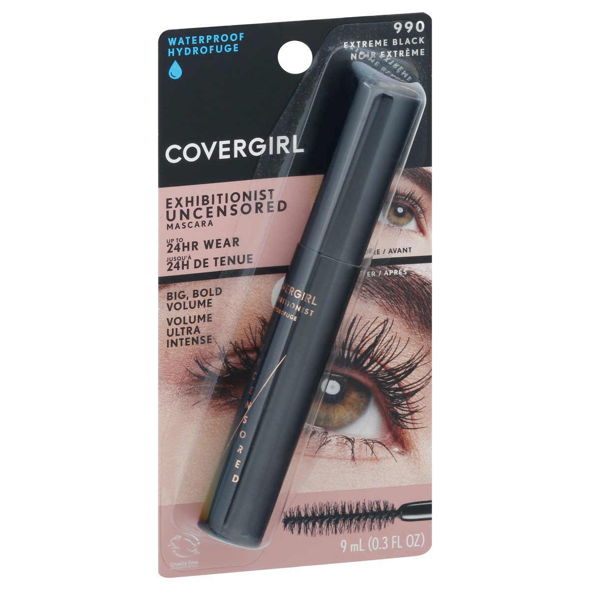 slide 5 of 11, Covergirl Exhibitionist Extreme Black 980 Uncensored Mascara 0.3 fl oz, 0.3 fl oz