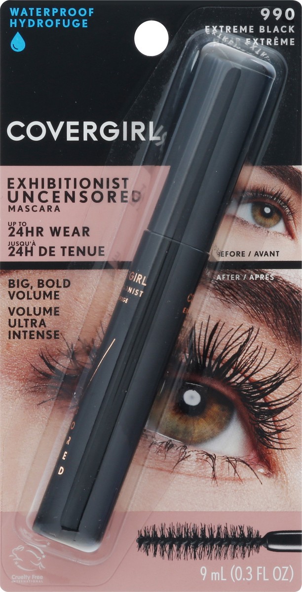 slide 7 of 11, Covergirl Exhibitionist Extreme Black 980 Uncensored Mascara 0.3 fl oz, 0.3 fl oz