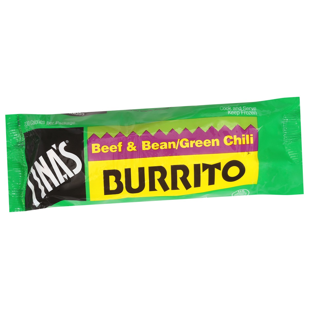 slide 2 of 9, Tina's Beef & Bean/Green Chili Burrito 4 oz, 4 oz