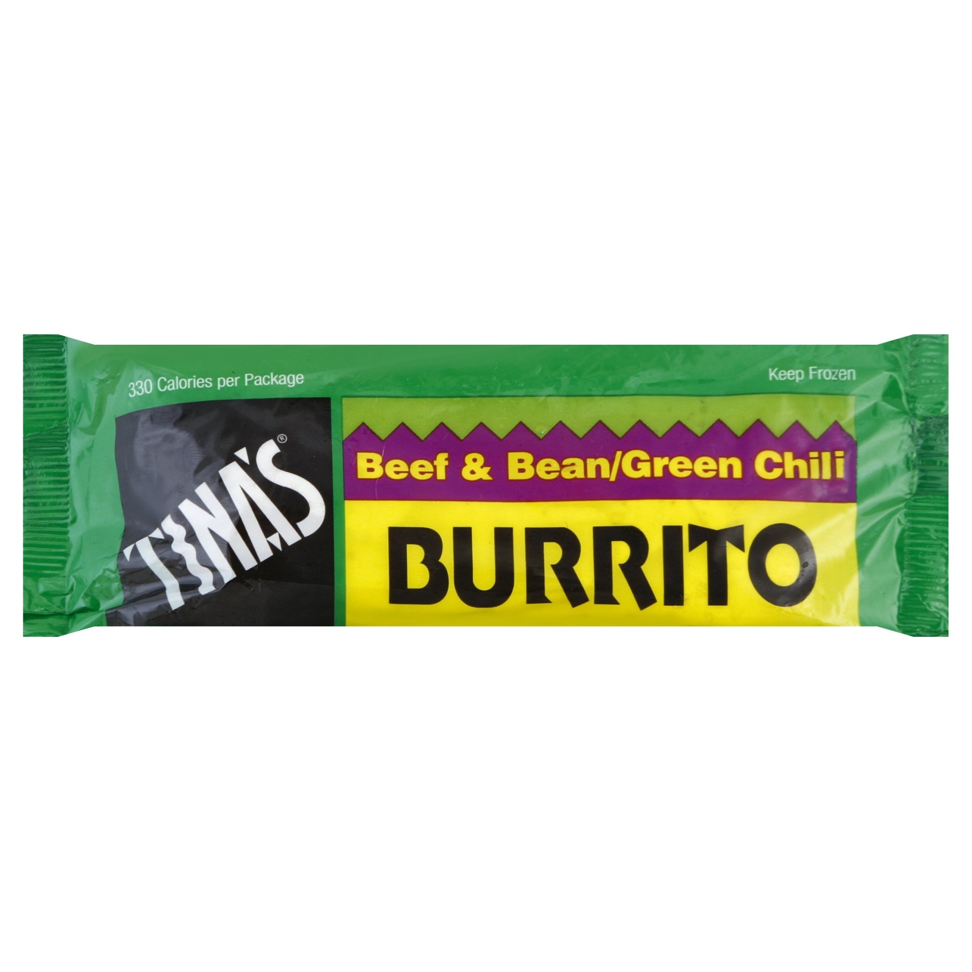 slide 1 of 2, Tina's Beef Bean Green Chili Burrito, 4 oz