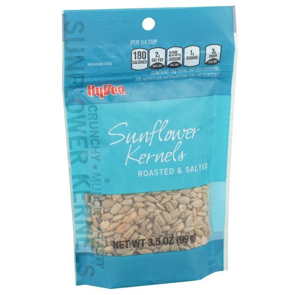 slide 1 of 1, Hy-vee Roasted & Salted Sunflower Kernels, 3.5 oz