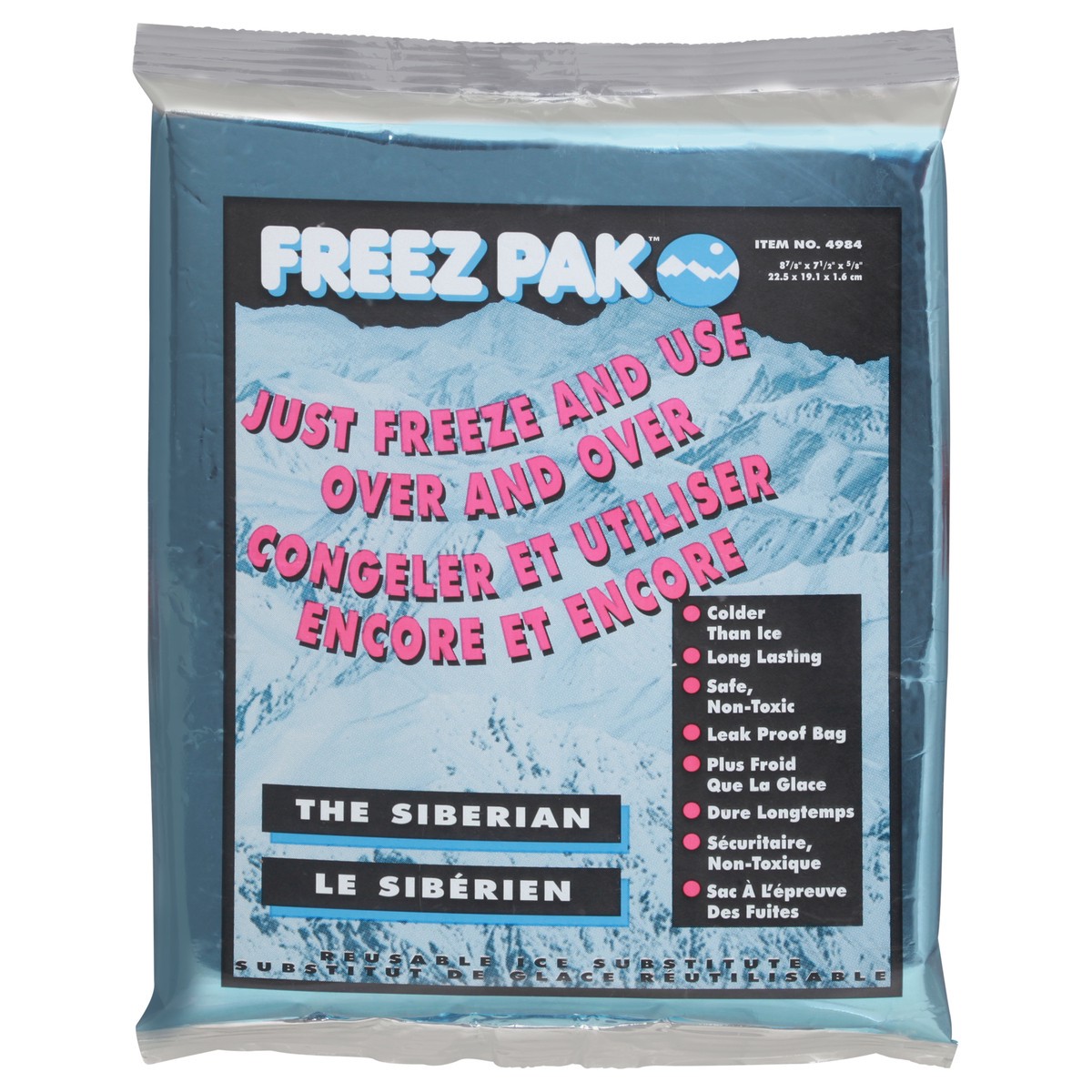 slide 9 of 9, Freez Pak Ice Substitute, Reusable, The Siberian, LG