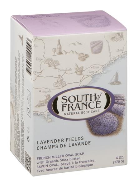 slide 1 of 5, South of France Good Health Natural Products Inc South Of France Natural Body Care Lavender Fields Oval Soap, 6 oz