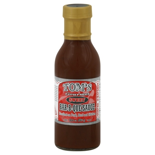 slide 1 of 1, Tom's Sweet Bar-B-Que Sauce, 13.5 oz