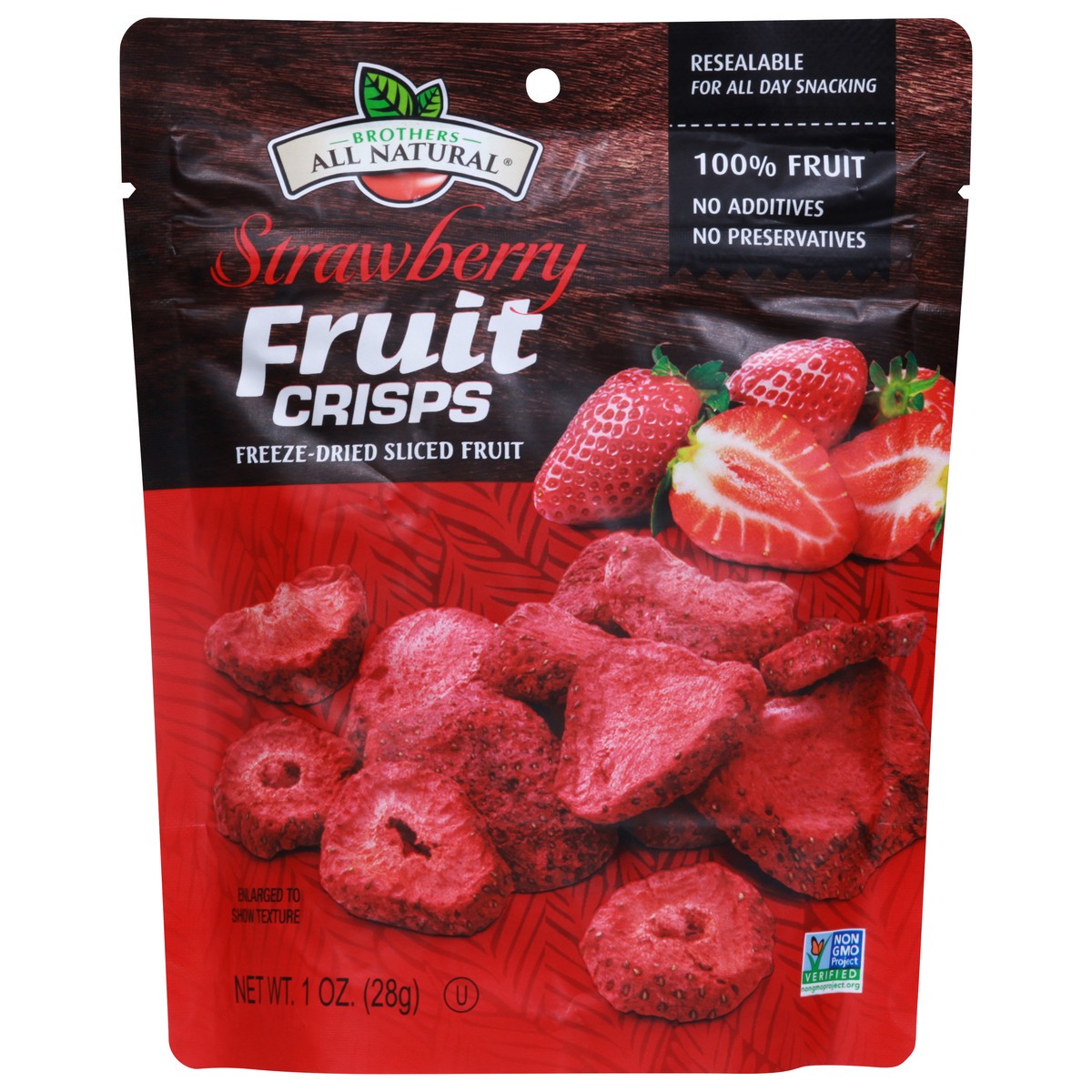slide 1 of 9, Brothers All Natural Brothers Strawberries Freeze Dried Fruit Crisps, 1 oz