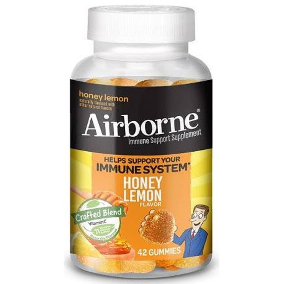 slide 1 of 2, Airborne Immune Support Supplement Gunnies - Honey Lemon, 42 ct