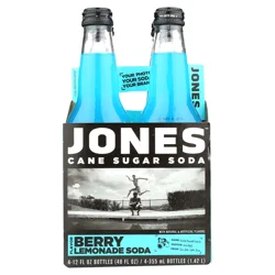 Jones Soda Co. Cane Sugar Berry Lemonade Flavor- 4 ct; 12 fl oz