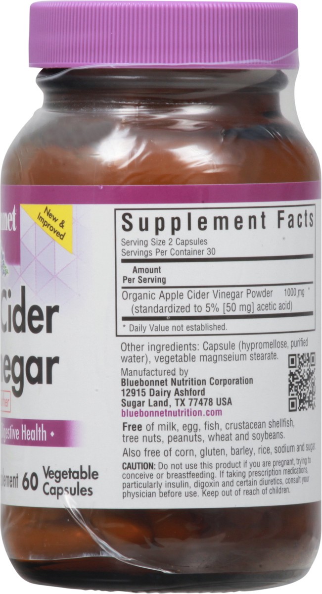 slide 12 of 13, Bluebonnet Nutrition Vegetable Capsules Apple Cider Vinegar 60 ea, 1 ct