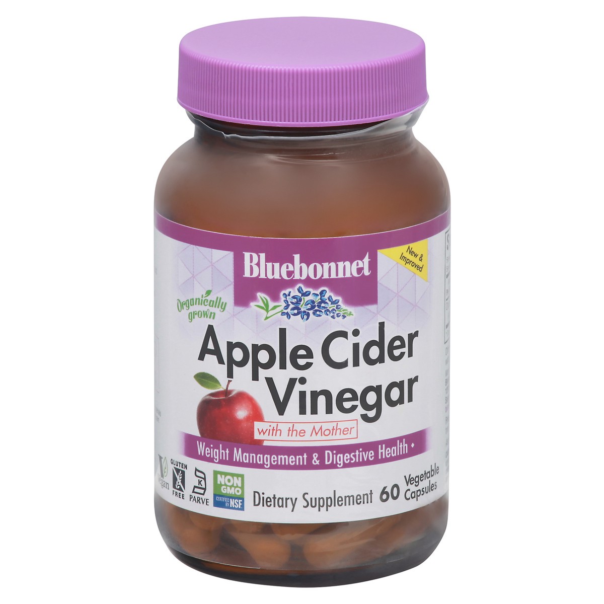 slide 10 of 13, Bluebonnet Nutrition Vegetable Capsules Apple Cider Vinegar 60 ea, 1 ct
