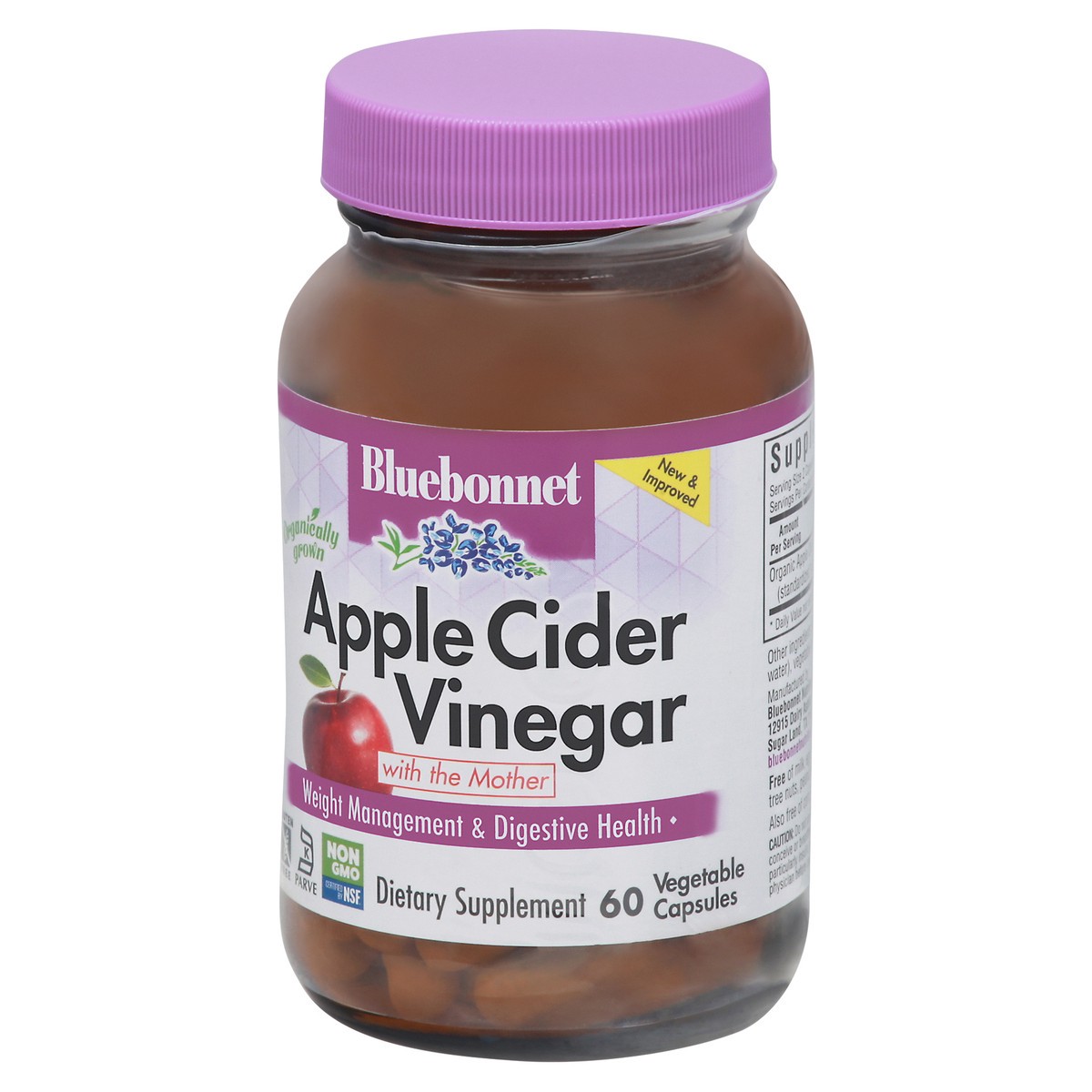 slide 4 of 13, Bluebonnet Nutrition Vegetable Capsules Apple Cider Vinegar 60 ea, 1 ct