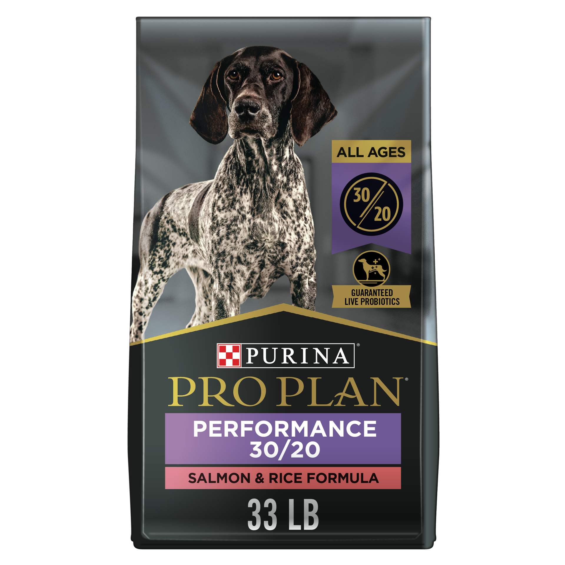 slide 1 of 8, Pro Plan Purina Pro Plan High Energy, High Protein Dog Food, SPORT 30/20 Salmon & Rice Formula, 33 lb