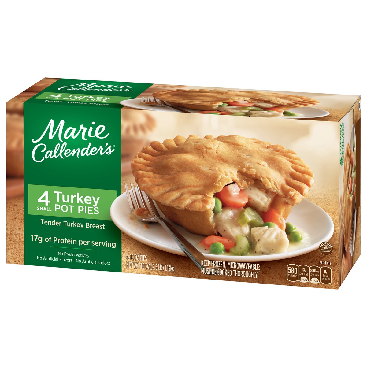 slide 5 of 9, Marie Callender's Turkey Pot Pies Small 4 - 10 oz Pies, 4 ct