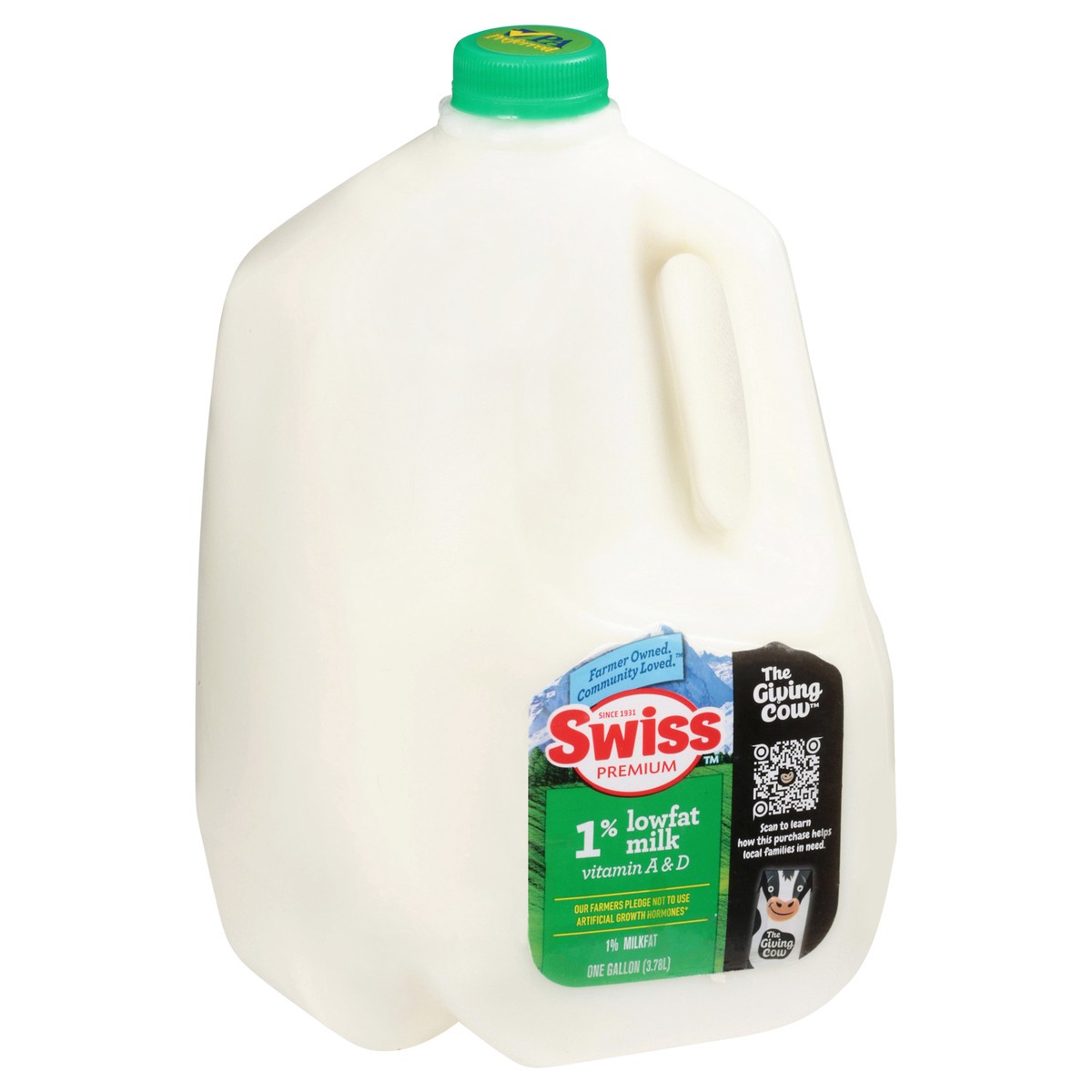 slide 4 of 11, Swiss Premium Dairy 1% Lowfat Milk with Vitamin A and D, Milk Gallon - 1 Jug, 1 gal