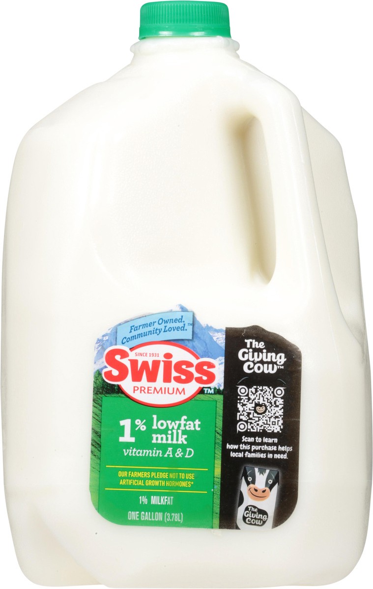slide 5 of 11, Swiss Premium Dairy 1% Lowfat Milk with Vitamin A and D, Milk Gallon - 1 Jug, 1 gal