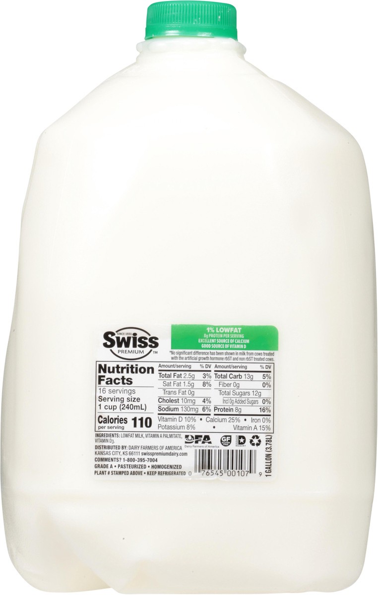 slide 10 of 11, Swiss Premium Dairy 1% Lowfat Milk with Vitamin A and D, Milk Gallon - 1 Jug, 1 gal