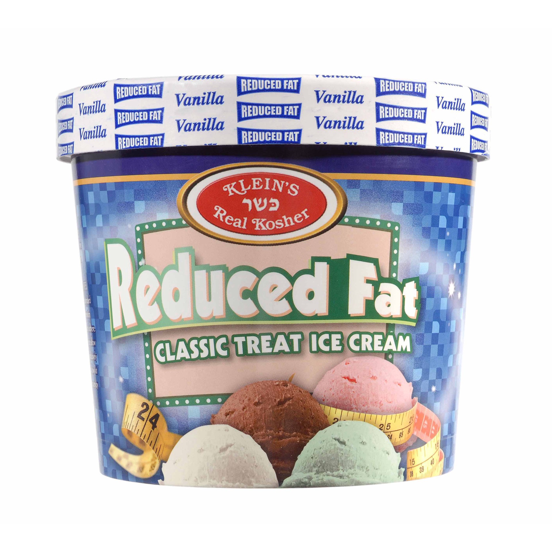 slide 1 of 1, Klein's Reduced Fat Vanilla Ice Cream, 56 oz