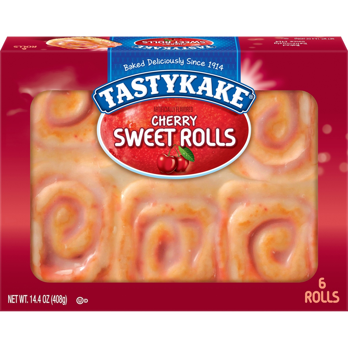 slide 1 of 8, Tastykake Cherry Sweet Rolls, 14.4 oz