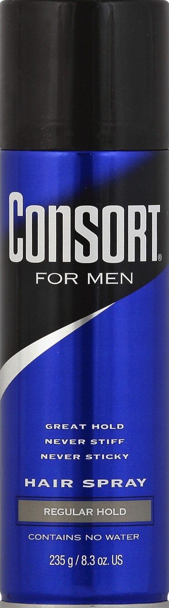 slide 3 of 4, Consort for Men Regular Hold Hair Spray, 8.3 oz