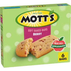 Mott's Soft Baked Bars, Berry, Made With Applesauce, 6 Count, 5.76 oz