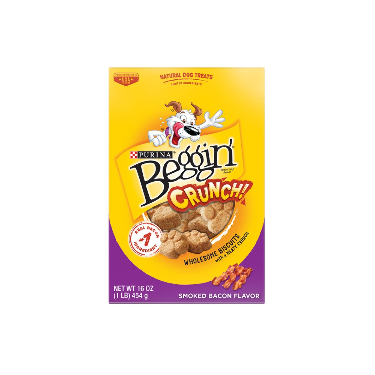 slide 1 of 1, Beggin' Strips Crunch Smoked Bacon Treats, 16 oz