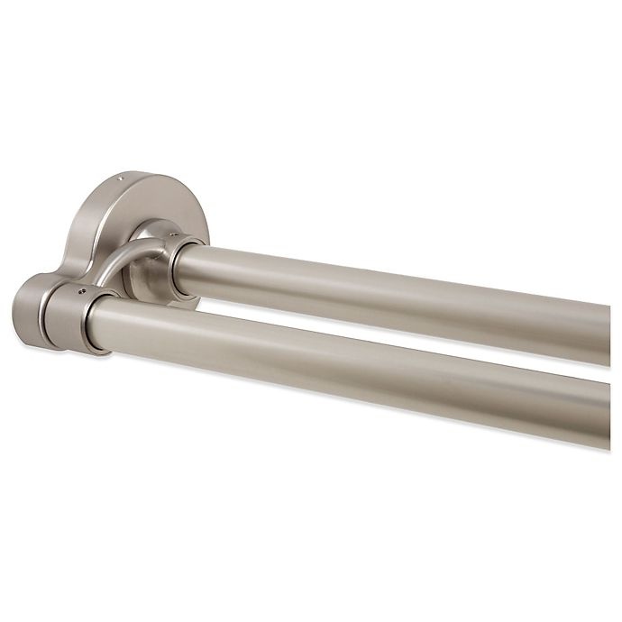 slide 1 of 2, Titan NeverRust Aluminum Double Straight Tension Shower Rod - Nickel, 72 in