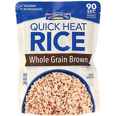 slide 1 of 1, Hill Country Fare Quick Heat Whole Grain Brown Rice, 8.8 oz