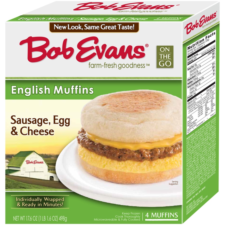 slide 3 of 3, Bob Evans Sausage, Egg, & Cheese, 4 ct; 17.6 oz