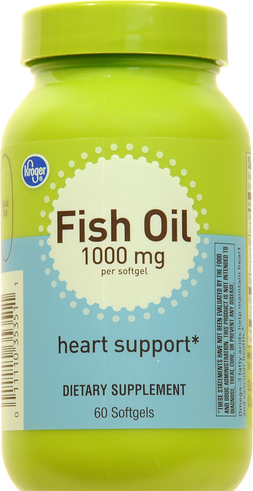 slide 2 of 3, Kroger Heart Support Fish Oil, 60 ct