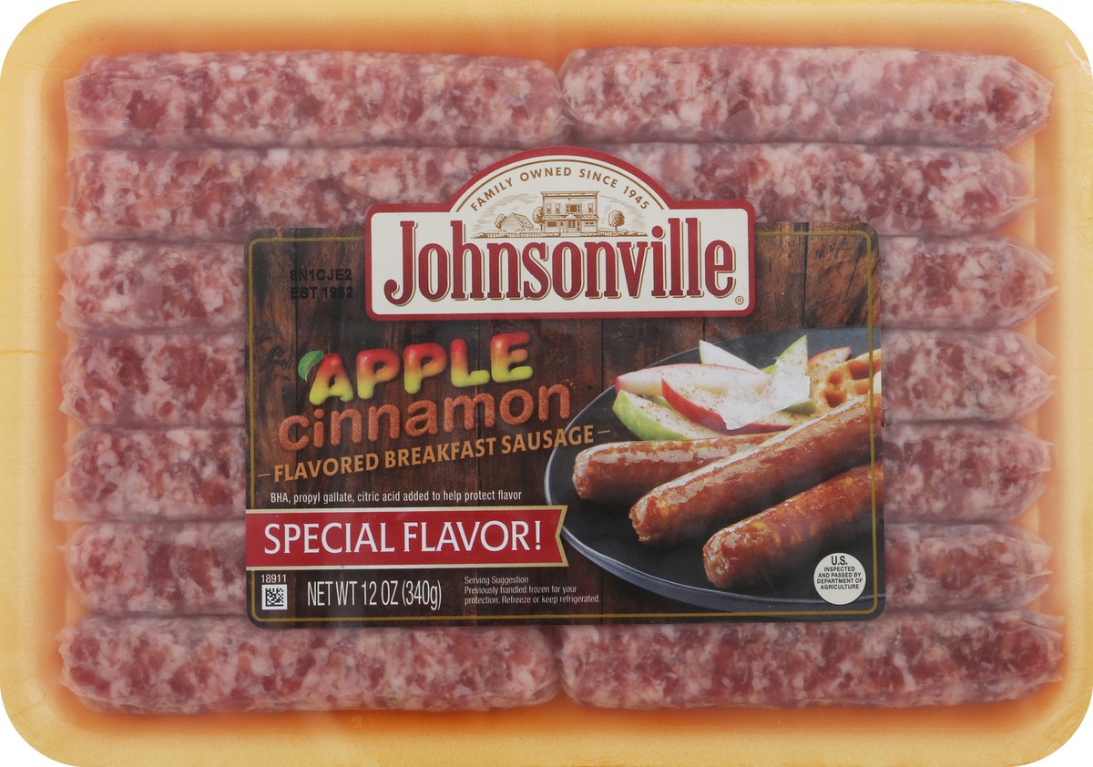 slide 5 of 6, Johnsonville Flavored Breakfast Apple Cinnamon Breakfast Sausage 12 oz, 12 oz