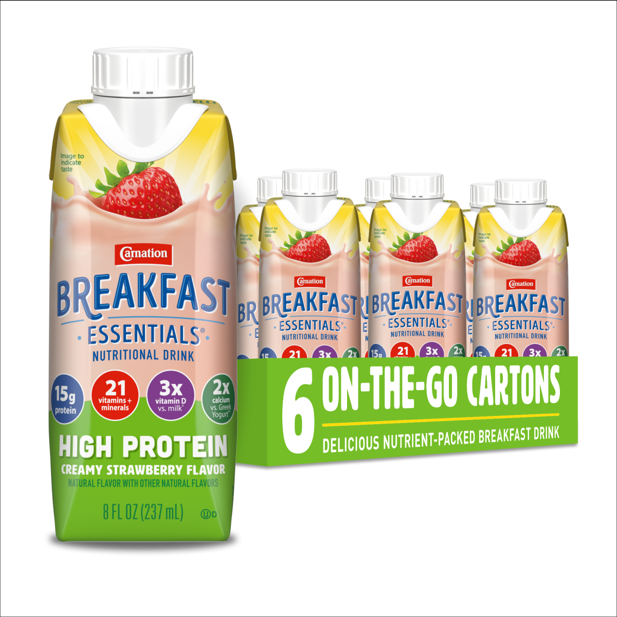 slide 1 of 6, Carnation Breakfast Essentials Caramel Nutritional Drink - 6 x 8 fl oz Cartons, 6 ct