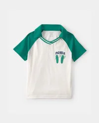 Carter's Toddler Boy Pickleball Polo Shirt - Green/Ivory, 5T