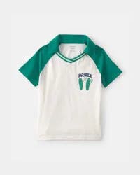Carter's Toddler Boy Pickleball Polo Shirt - Green/Ivory, 5T