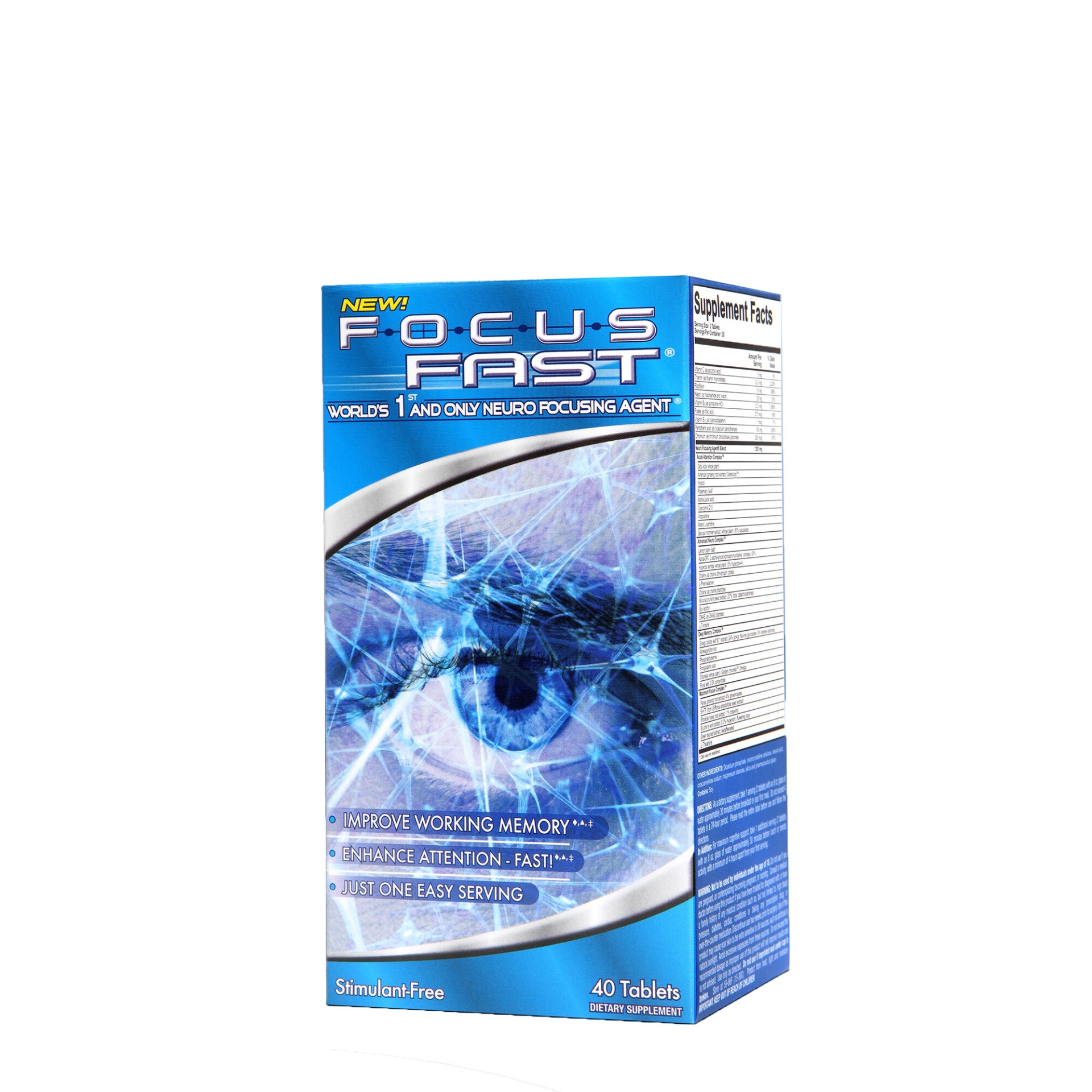 slide 1 of 1, Focus Fast Worlds 1st & Only Neuro Focusing Agent, 40 ct