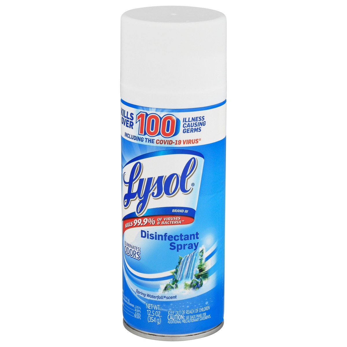 slide 8 of 9, Lysol Disinfectant Spray, Sanitizing and Antibacterial Spray, For Disinfecting and Deodorizing, Spring Waterfall, 12.5 fl oz, 12.5 oz