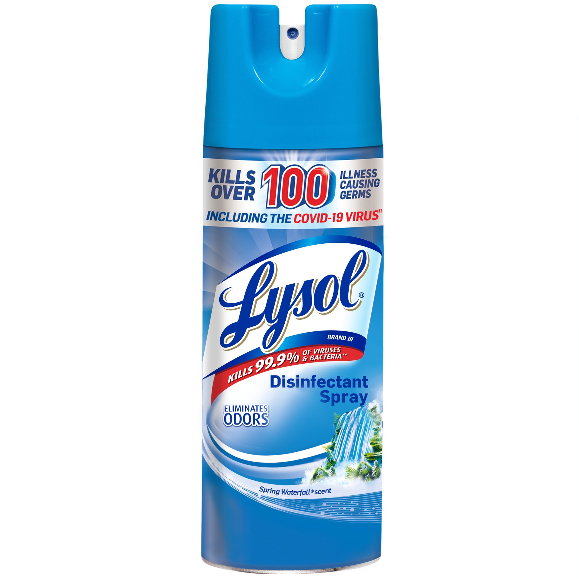 slide 1 of 9, Lysol Disinfectant Spray, Sanitizing and Antibacterial Spray, For Disinfecting and Deodorizing, Spring Waterfall, 12.5 fl oz, 12.5 oz