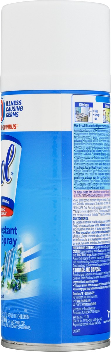 slide 2 of 9, Lysol Disinfectant Spray, Sanitizing and Antibacterial Spray, For Disinfecting and Deodorizing, Spring Waterfall, 12.5 fl oz, 12.5 oz