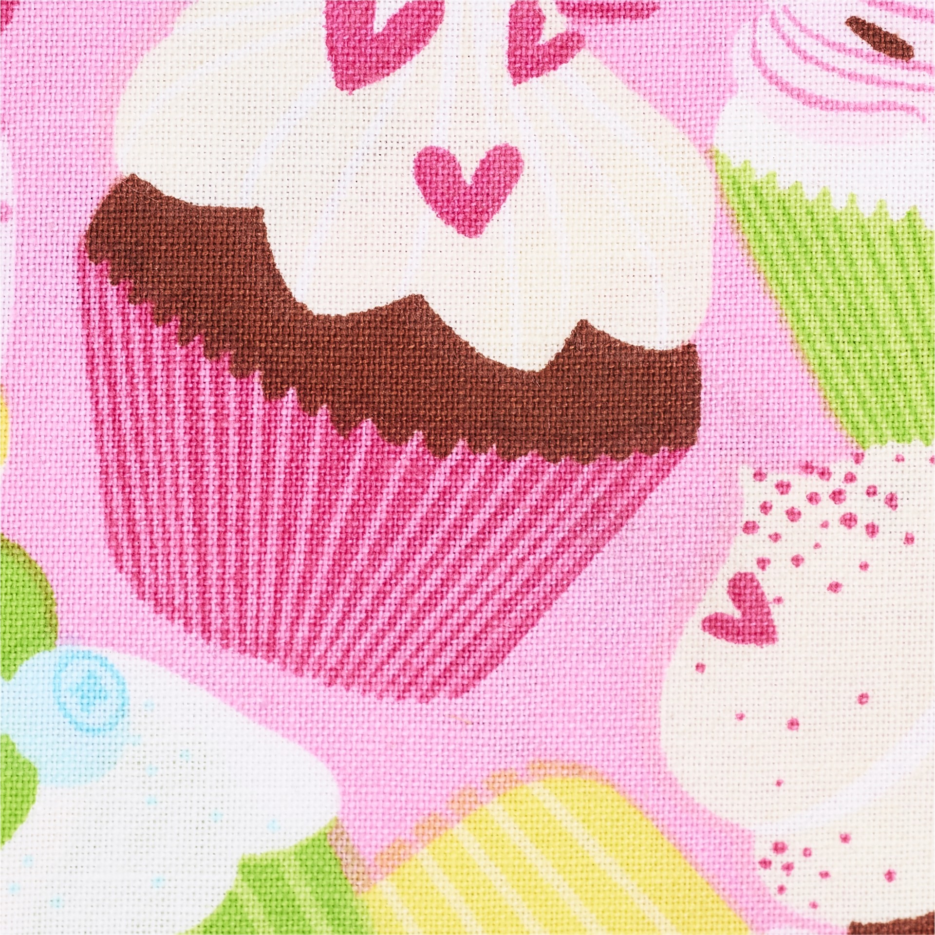 slide 3 of 3, Cupcake Cotton Fabric By Loops & Threads, 18 in x 21 in