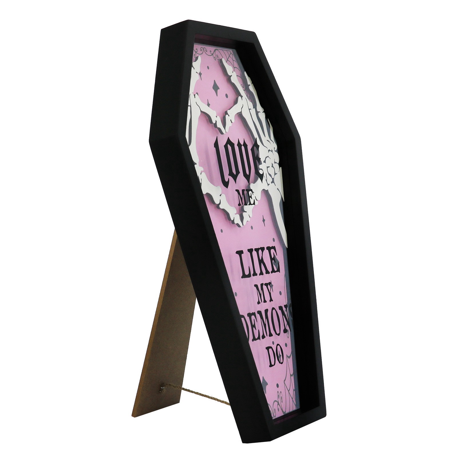 slide 2 of 4, Love Me Like My Demons Do Coffin Sign By Ashland, 8 in x 15 in