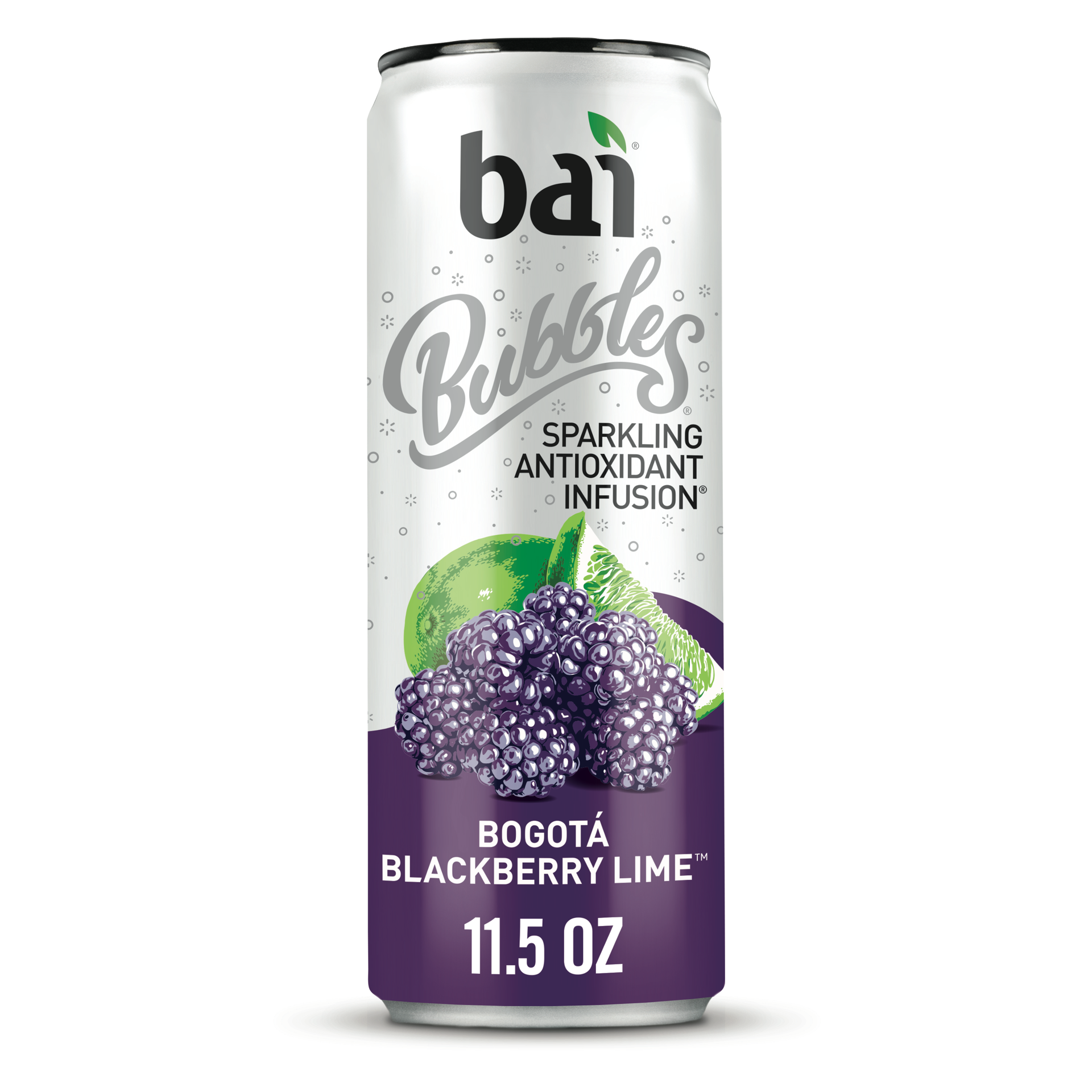 slide 1 of 2, Bai Bubbles Sparkling Water, Bogotá Blackberry Lime, Antioxidant Infused Drinks, 11.5 Fluid Ounce Can - 11.50 fl oz, 11.50 fl oz