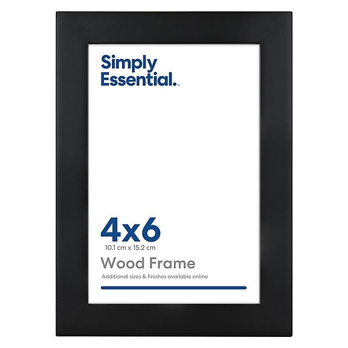 slide 1 of 2, Simply Essential Gallery Wood Picture Frame - Black, 4 in x 6 in