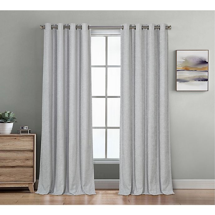 slide 1 of 1, Therapedic Baldwin Grommet 100% Blackout Window Curtain Panel - Grey, 95 in