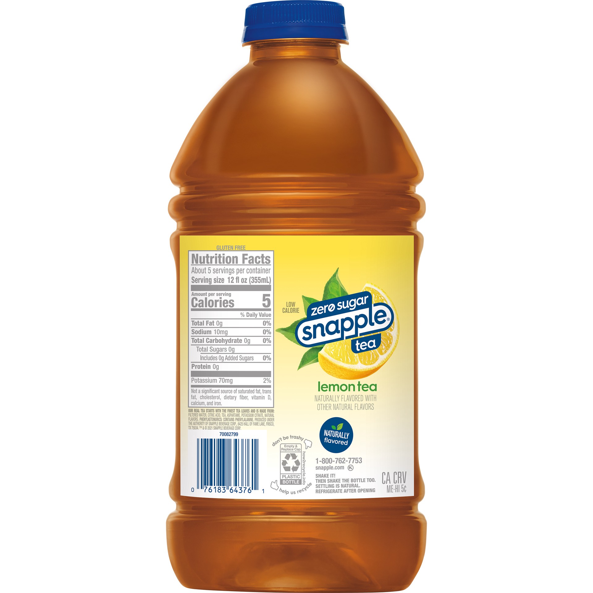 slide 2 of 8, Snapple Zero Sugar Lemon Tea- 64 fl oz, 64 fl oz