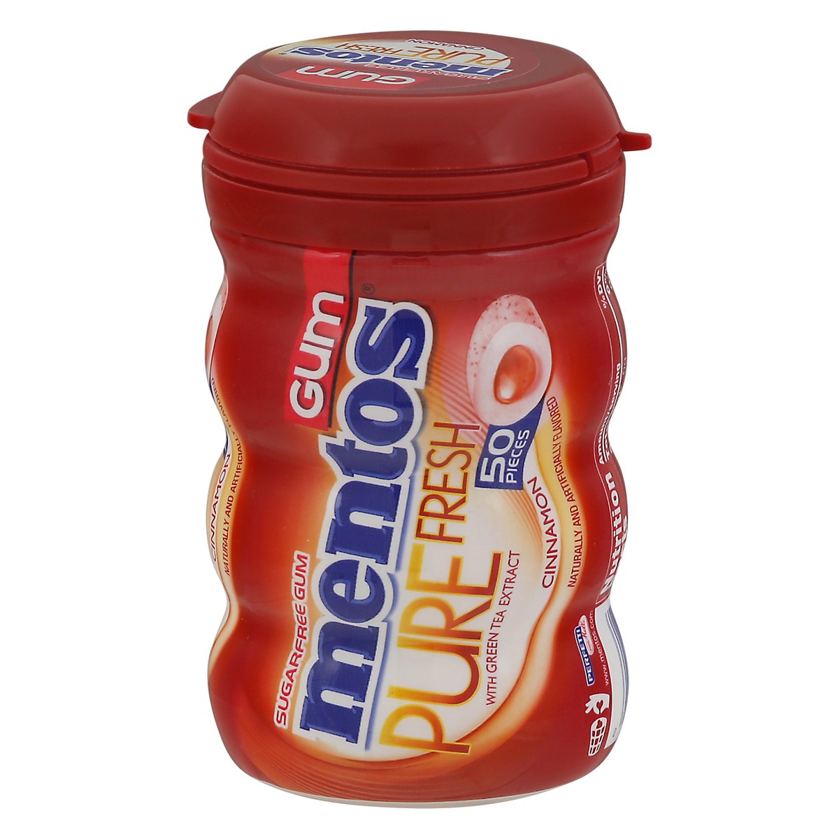 slide 1 of 9, Mentos Pure Fresh Sugar Free Cinnamon Gum 50 Pieces, 50 ct
