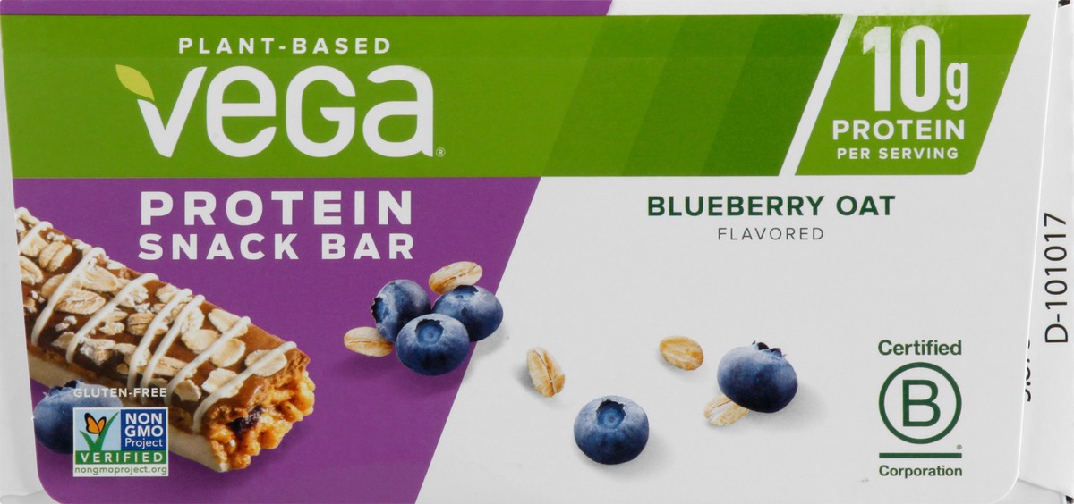 slide 2 of 11, Vega Plant-Based Blueberry Oat Flavored Protein Snack Bar 12 ea, 12 ct
