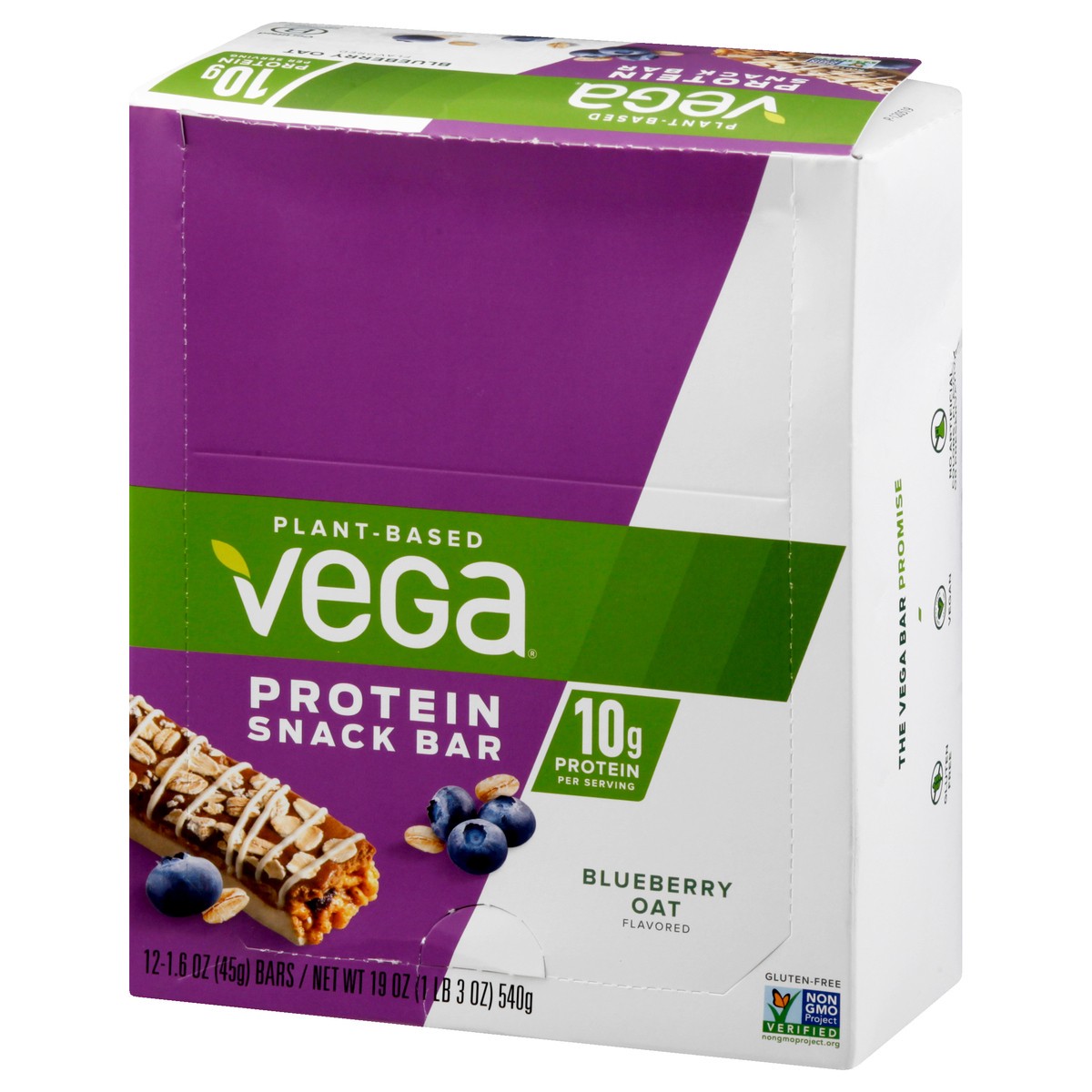 slide 6 of 11, Vega Plant-Based Blueberry Oat Flavored Protein Snack Bar 12 ea, 12 ct