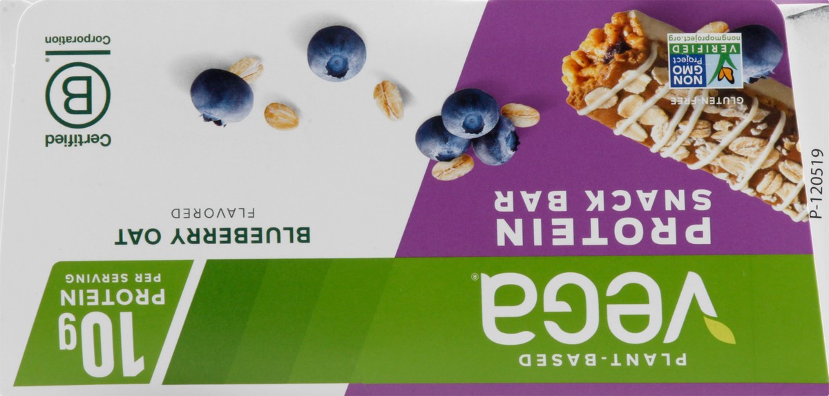 slide 8 of 11, Vega Plant-Based Blueberry Oat Flavored Protein Snack Bar 12 ea, 12 ct