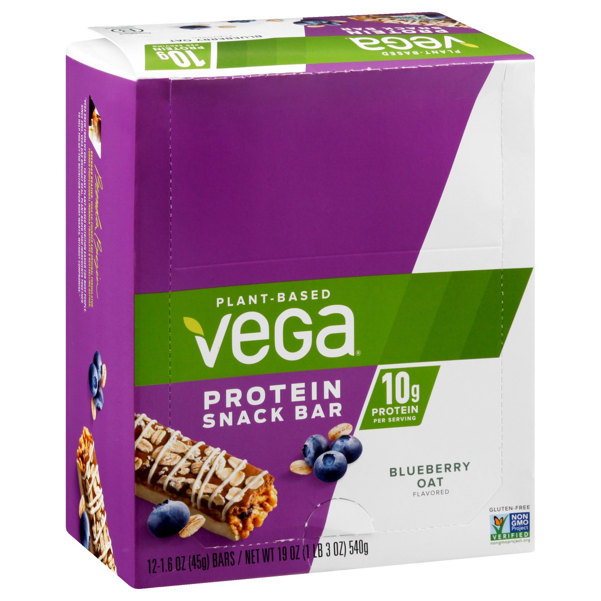 slide 9 of 11, Vega Plant-Based Blueberry Oat Flavored Protein Snack Bar 12 ea, 12 ct