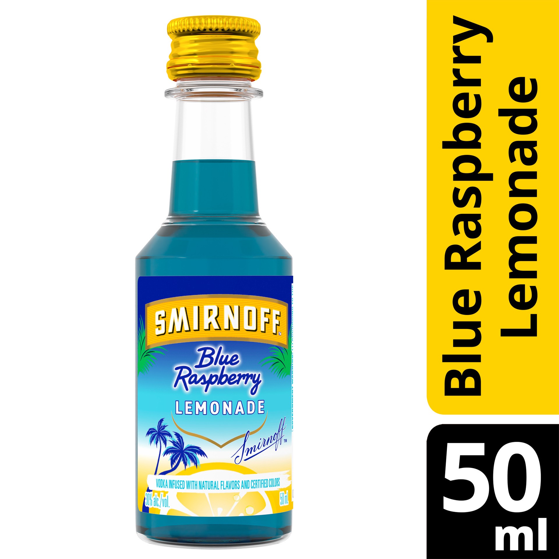 slide 8 of 8, Smirnoff Blue Raspberry Lemonade (Vodka Infused With Natural Flavors), 50 mL, 50 ml