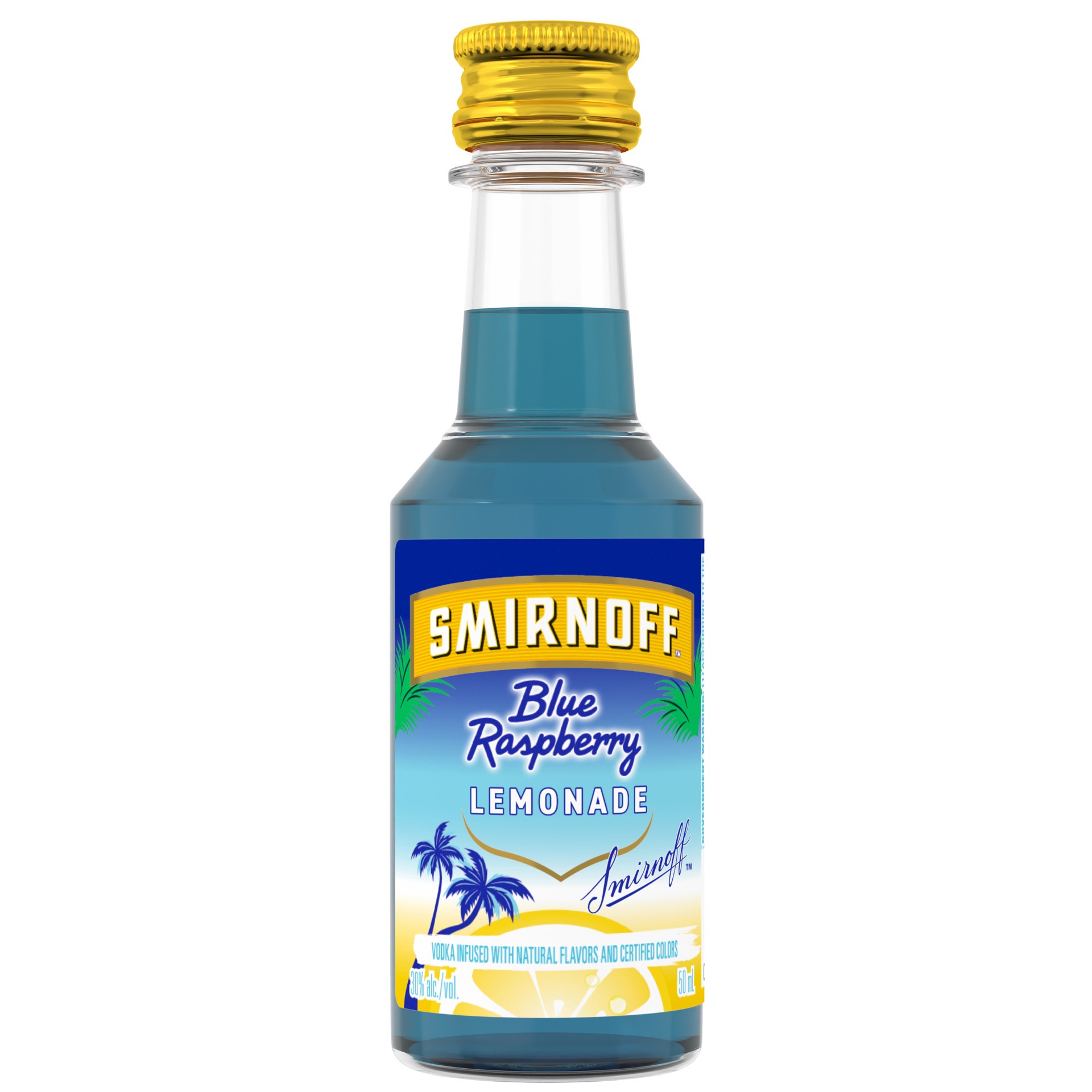 slide 1 of 8, Smirnoff Blue Raspberry Lemonade (Vodka Infused With Natural Flavors), 50 mL, 50 ml