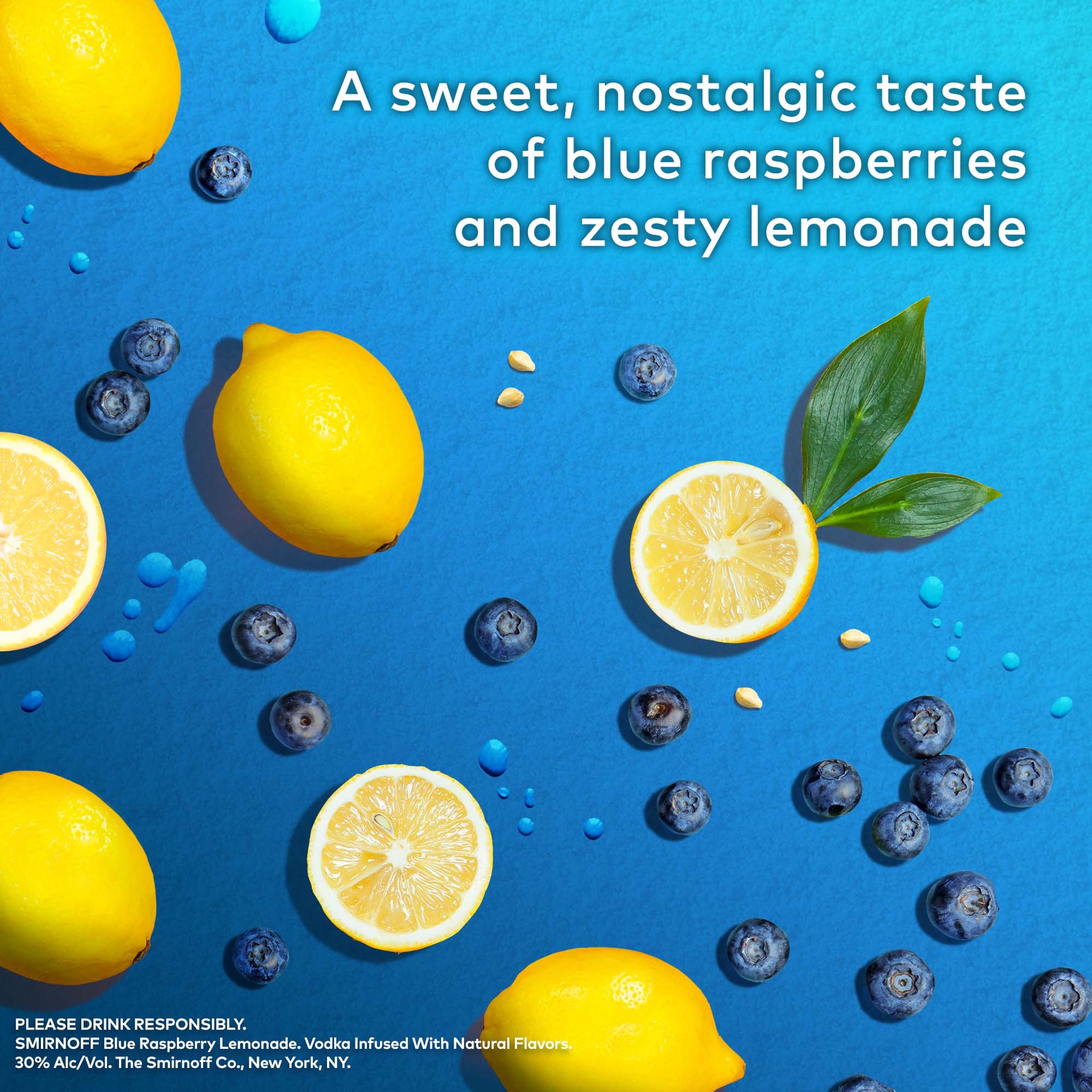 slide 6 of 8, Smirnoff Blue Raspberry Lemonade (Vodka Infused With Natural Flavors), 50 mL, 50 ml